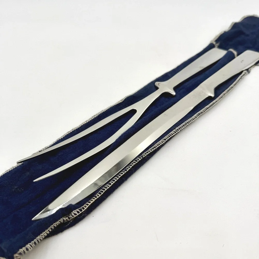 Patrician‎ Japan Stainless Steel Mid Century Modern Carving Knife and Fork Set